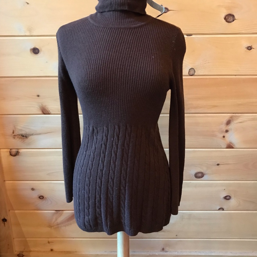 Soft Surroundings brown turtleneck, wool blend,PL